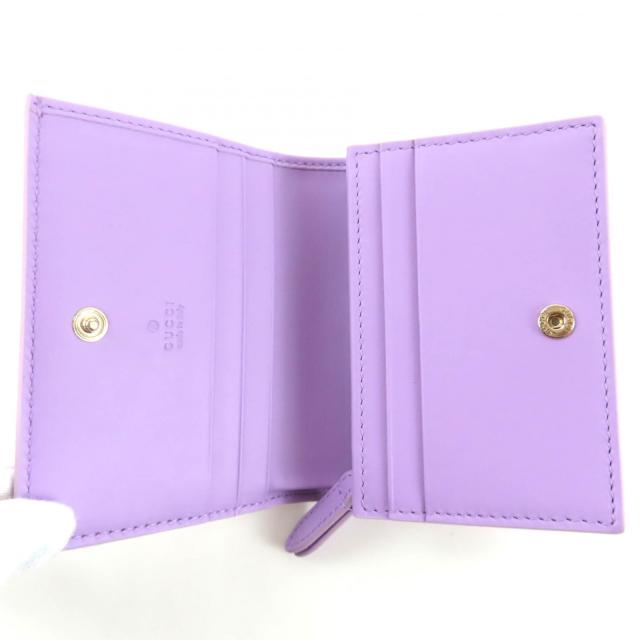 未使用品◇GUCCI グッチ 847207 パテントレザー GGエンブレム スモールウォレット 二つ折り財布 メタリックパープル 現行品_5
