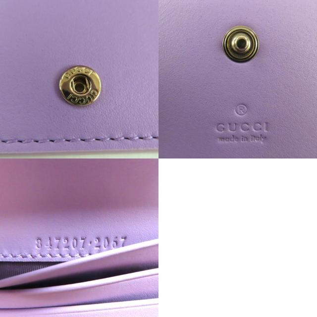 未使用品◇GUCCI グッチ 847207 パテントレザー GGエンブレム スモールウォレット 二つ折り財布 メタリックパープル 現行品_9