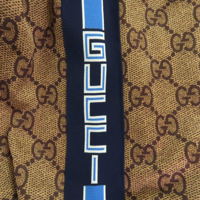 未使用品◇GUCCI グッチ 550604 GGテクニカル バックプリーツ ジャージー パーカー ブラウン ブルー系 M ハンガー付き イタリア製 正規品_5