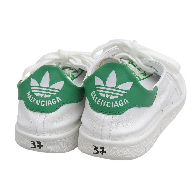 未使用品▲BALENCIAGA×adidas バレンシアガ×アディダス 721836 スタンスミス レザー ローカットスニーカー ホワイト 24.5 箱・保存袋付_4