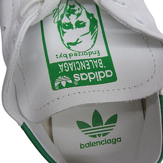 未使用品▲BALENCIAGA×adidas バレンシアガ×アディダス 721836 スタンスミス レザー ローカットスニーカー ホワイト 24.5 箱・保存袋付_7