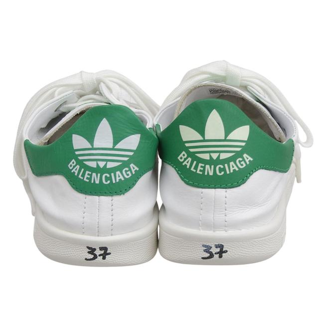 未使用品▲BALENCIAGA×adidas バレンシアガ×アディダス 721836 スタンスミス レザー ローカットスニーカー ホワイト 24.5 箱・保存袋付_4