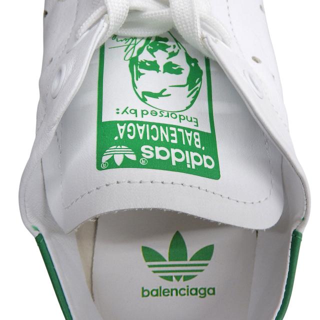 未使用品▲BALENCIAGA×adidas バレンシアガ×アディダス 721836 スタンスミス レザー ローカットスニーカー ホワイト 24.5 箱・保存袋付_7