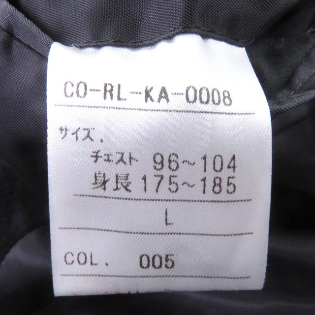 良品□POLO RALPH LAUREN ポロラルフローレン 毛100％ フライフロント チェスターコート ロングコート ブラック L 日本製 正規品 メンズ_7