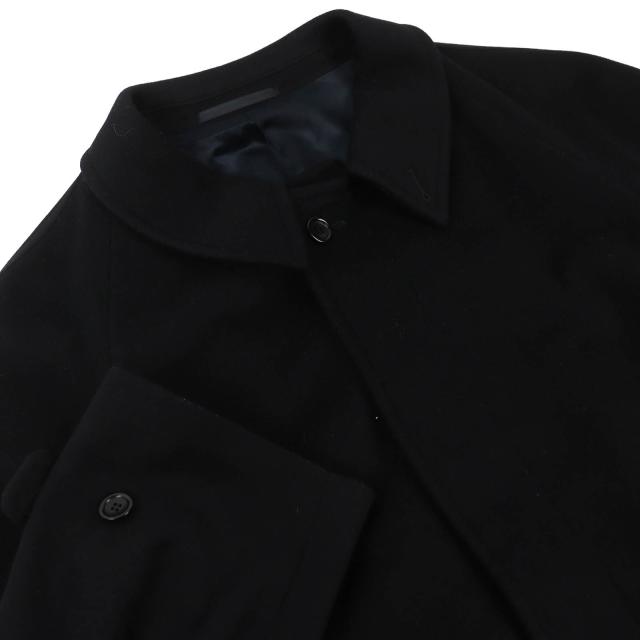 美品△ARMANI COLLEZIONI アルマーニコレッツォーニ ウール カシミヤ ベルト付き ロング ステンカラーコート ブラック 52 伊製 正規品_2