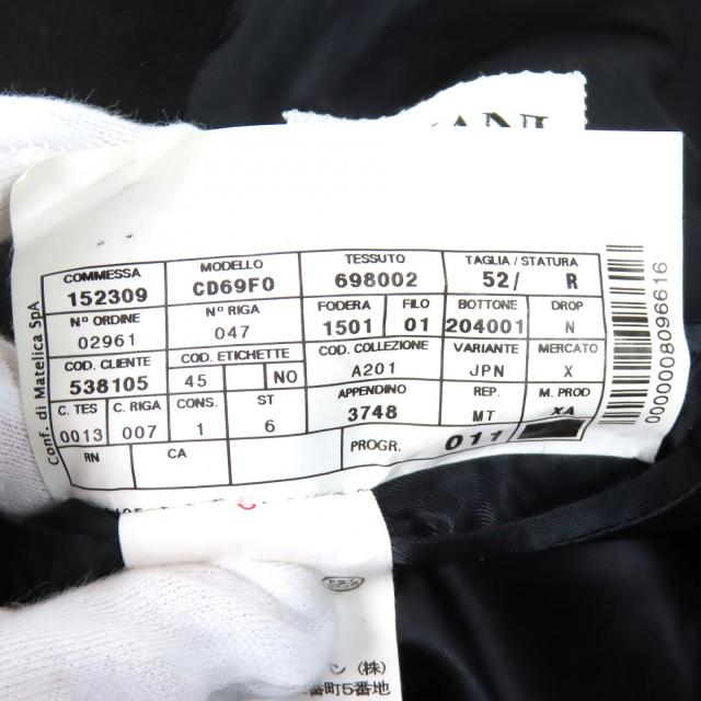 美品△ARMANI COLLEZIONI アルマーニコレッツォーニ ウール カシミヤ ベルト付き ロング ステンカラーコート ブラック 52 伊製 正規品_7