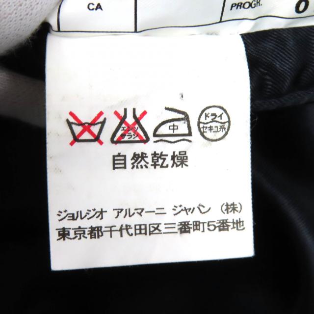 美品△ARMANI COLLEZIONI アルマーニコレッツォーニ ウール カシミヤ ベルト付き ロング ステンカラーコート ブラック 52 伊製 正規品_8