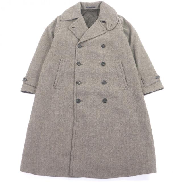 極美品□GIORGIO ARMANI ジョルジオアルマーニ 2022年製 ウール100％ ロング チェスターコート ブラウン系 44 イタリア製 正規品 メンズ
