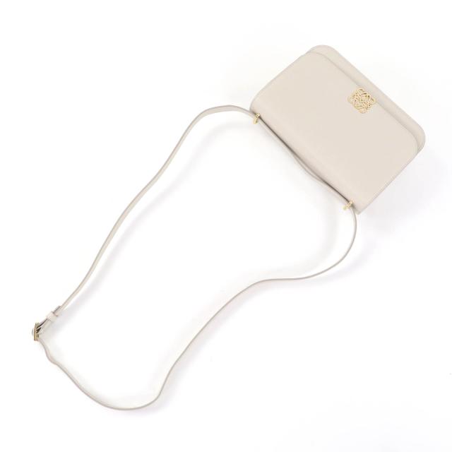 美品★LOEWE ロエベ ゴヤ ミディアム ライトゴースト アナグラム レザー ショルダーバッグ ゴールド金具 保存袋付 スペイン製 レディース_8