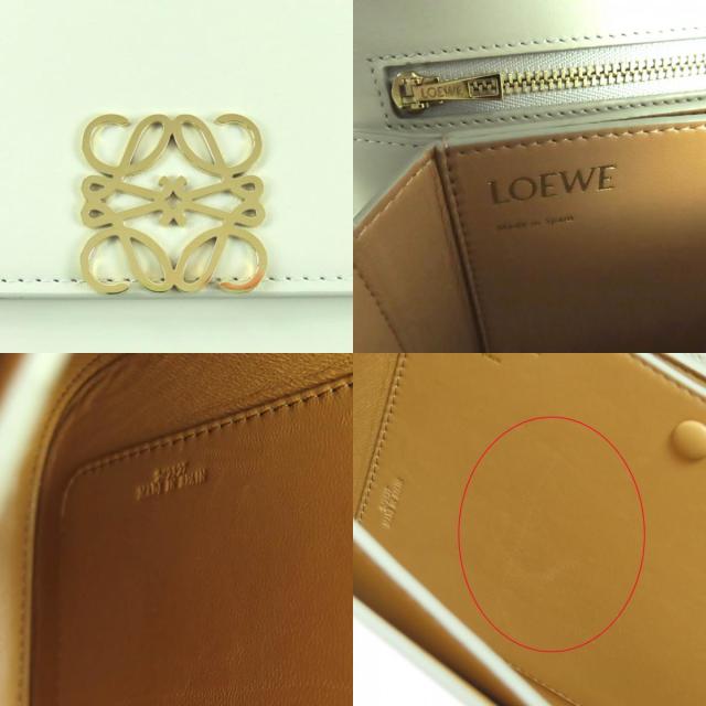 美品★LOEWE ロエベ ゴヤ ミディアム ライトゴースト アナグラム レザー ショルダーバッグ ゴールド金具 保存袋付 スペイン製 レディース_9