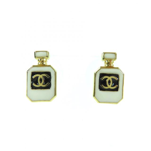 極美品★CHANEL シャネル C25C ココマーク Perfume Bottle ピアス アクセサリー ゴールド 箱・保存袋付き フランス製 レディース