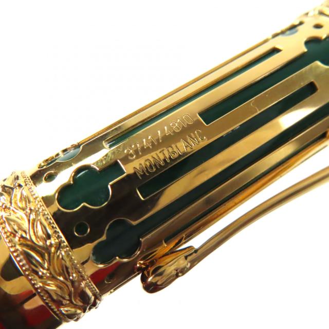 美品▼MONTBLANC モンブラン ヴィンテージ 18K Mニブ パトロンシリーズ 大帝ピョートルI世 1997 3741/4810 万年筆 ゴールド グリーン_8