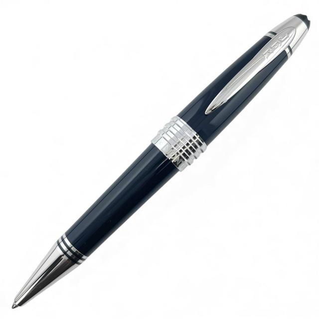 極美品▲MONTBLANC モンブラン ジョン F ケネディ スペシャルエディション ツイスト式 ボールペン ネイビー シルバー 箱付き ドイツ製
