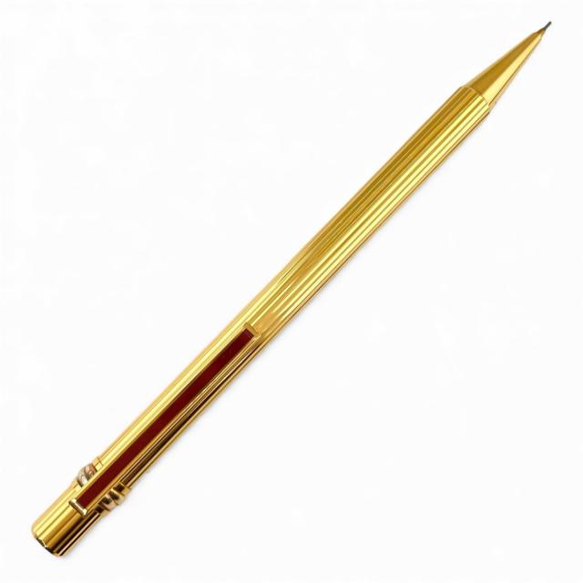 極美品▲Cartier カルティエ マスト ドゥ カルティエ トリニティ ストライプ柄 シャープペンシル ゴールド ボルドー フランス製 メンズ_2