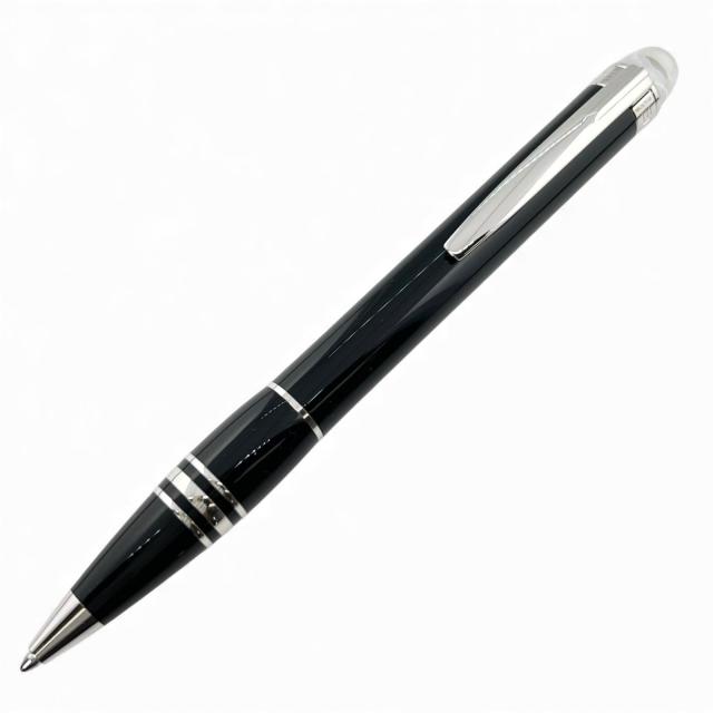 極美品▲MONTBLANC モンブラン スターウォーカー レジン ホワイトスター ツイスト式 ボールペン ブラック シルバー 箱・ケース付き
