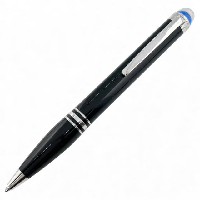 美品▲MONTBLANC モンブラン スターウォーカー ブルードーム ホワイトスター ツイスト式 ボールペン ブラック 箱・ケース付き メンズ