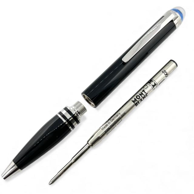 美品▲MONTBLANC モンブラン スターウォーカー ブルードーム ホワイトスター ツイスト式 ボールペン ブラック 箱・ケース付き メンズ_2