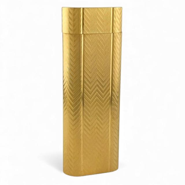 良品▲Cartier カルティエ オーバル ウェーブ柄 ローラー式 喫煙具 ガス ライター ゴールド スイス製 メンズ 着火確認済み_1