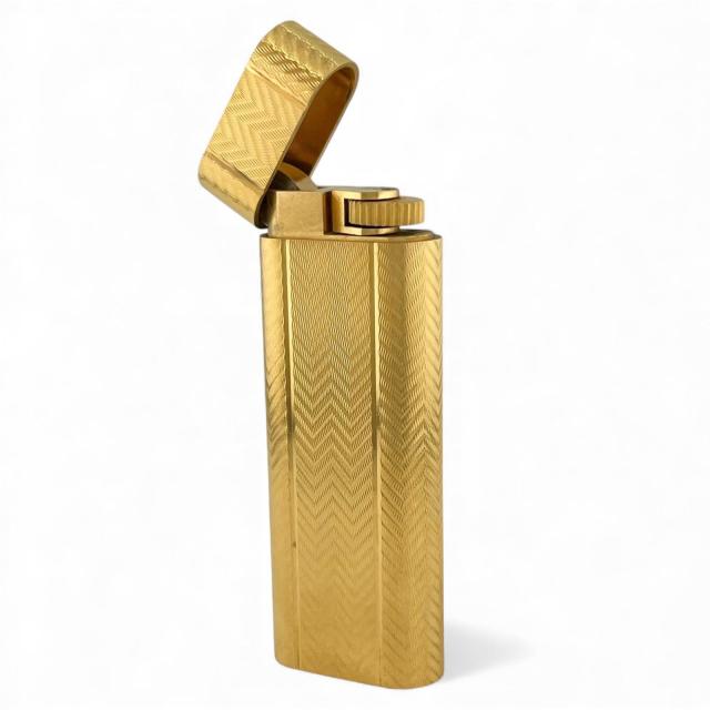 良品▲Cartier カルティエ オーバル ウェーブ柄 ローラー式 喫煙具 ガス ライター ゴールド スイス製 メンズ 着火確認済み_4