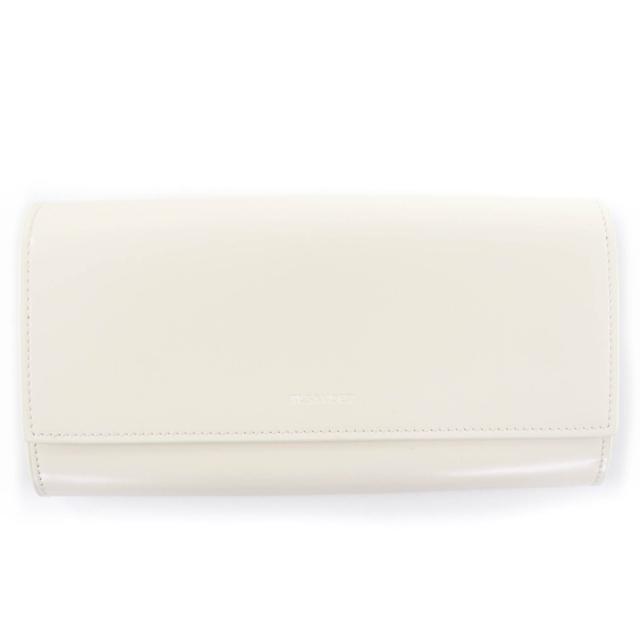 未使用品☆JIL SANDER ジルサンダー ロゴ入り レザー ロングウォレット 長財布 ホワイト 保存袋付き イタリア製 レディース