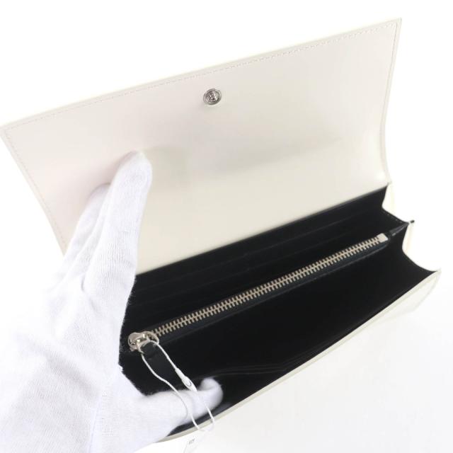 未使用品☆JIL SANDER ジルサンダー ロゴ入り レザー ロングウォレット 長財布 ホワイト 保存袋付き イタリア製 レディース_5