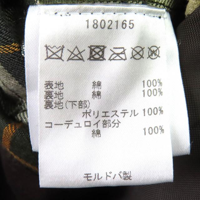 美品△Barbour バブアー NEW BURGHLEY WAX JACKET コットン100％ 裏地チェック柄 オイルド コート カーキ系 36 正規品 メンズ_8