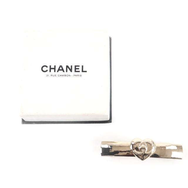 美品★CHANEL シャネル B22B AB9124 ココマーク ハート バレッタ ヘアアクセサリー ゴールド イタリア製 レディース_1