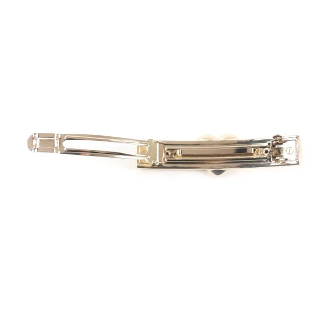 美品★CHANEL シャネル B22B AB9124 ココマーク ハート バレッタ ヘアアクセサリー ゴールド イタリア製 レディース_4