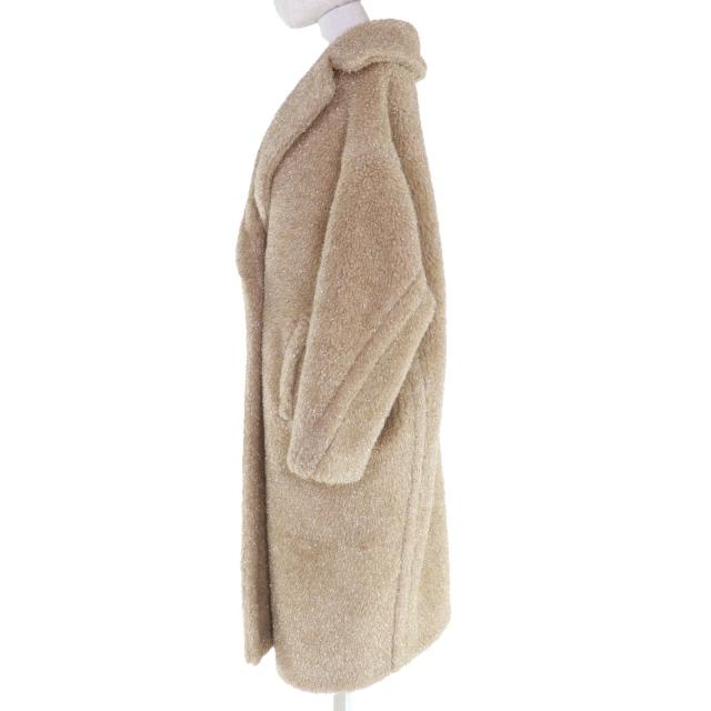 極美品☆Max Mara マックスマーラ 101101016 テディベアコート キャメル100％ シルク混 ベージュ ゴールドラメ M イタリア製 正規品_1