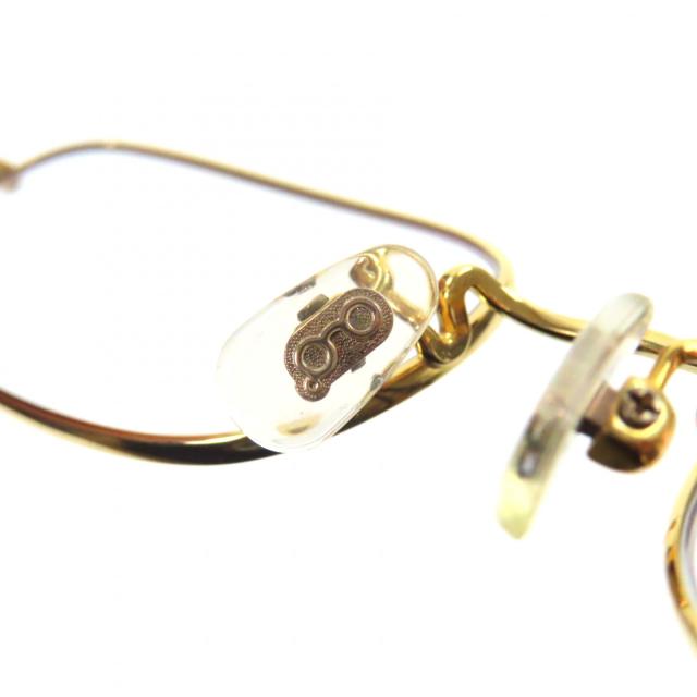 極美品▼白山眼鏡 ハクサンメガネ チタニウム スクエア メガネ 眼鏡 アイウェア ゴールド クリアブラウン 度入り ケース付き メンズ