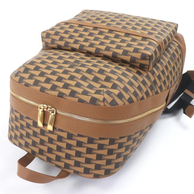 未使用品□BALLY バリー 6304856 PENNANT ペナント レザー コーティングキャンバス リュックサック デイパック ブラウン ベージュ メンズ_5
