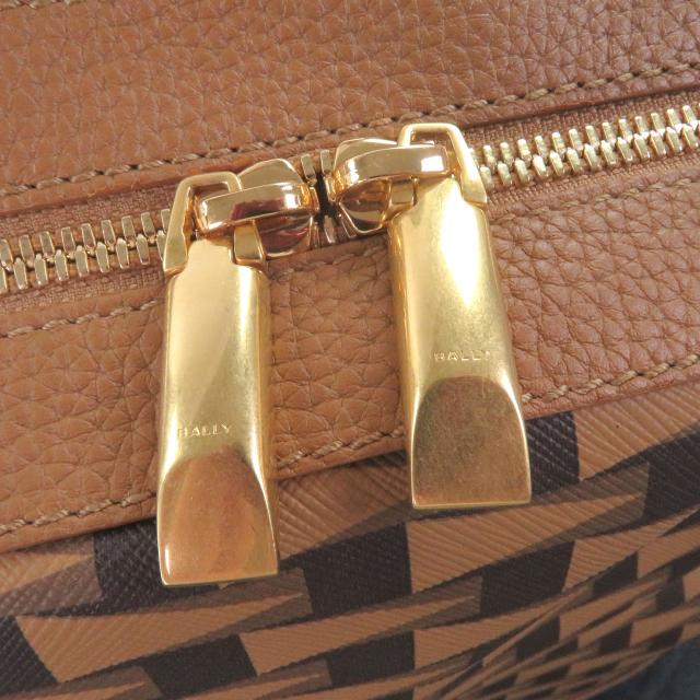 未使用品□BALLY バリー 6304856 PENNANT ペナント レザー コーティングキャンバス リュックサック デイパック ブラウン ベージュ メンズ_8