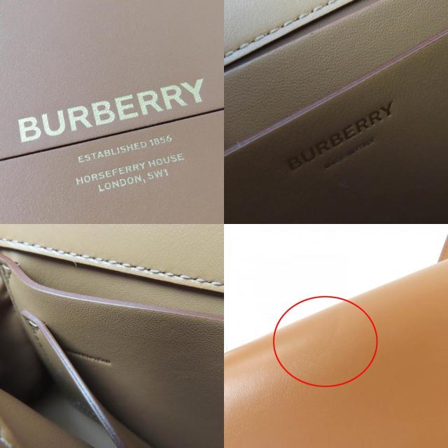 極美品☆BURBERRY バーバリー グレース ロゴ入り レザー ショルダーバッグ ブラウン 保存袋付き イタリア製 レディース_9