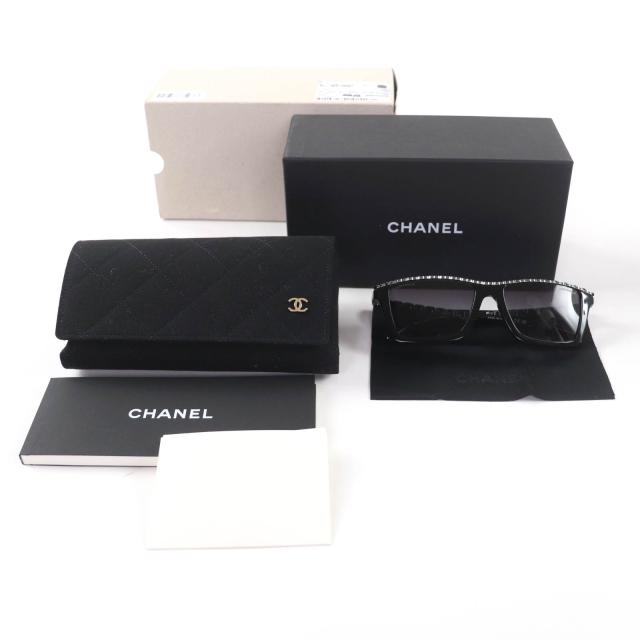 未使用品★CHANEL シャネル 5548-Q-A レクタングル シェイプ サングラス 現行品 ココマーク アイウェア 黒 54□17 140 箱・ケース付_1