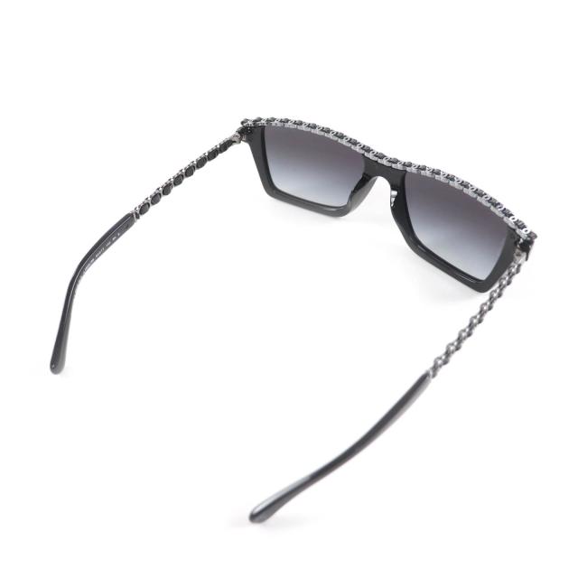 未使用品★CHANEL シャネル 5548-Q-A レクタングル シェイプ サングラス 現行品 ココマーク アイウェア 黒 54□17 140 箱・ケース付_3