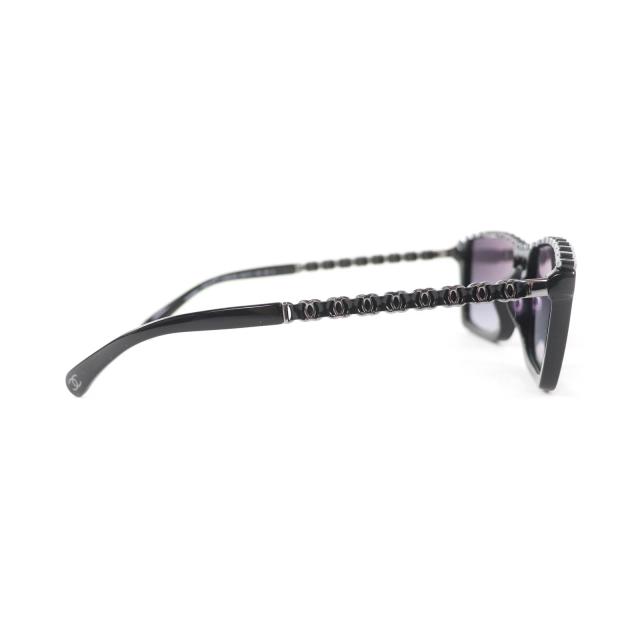 未使用品★CHANEL シャネル 5548-Q-A レクタングル シェイプ サングラス 現行品 ココマーク アイウェア 黒 54□17 140 箱・ケース付_5