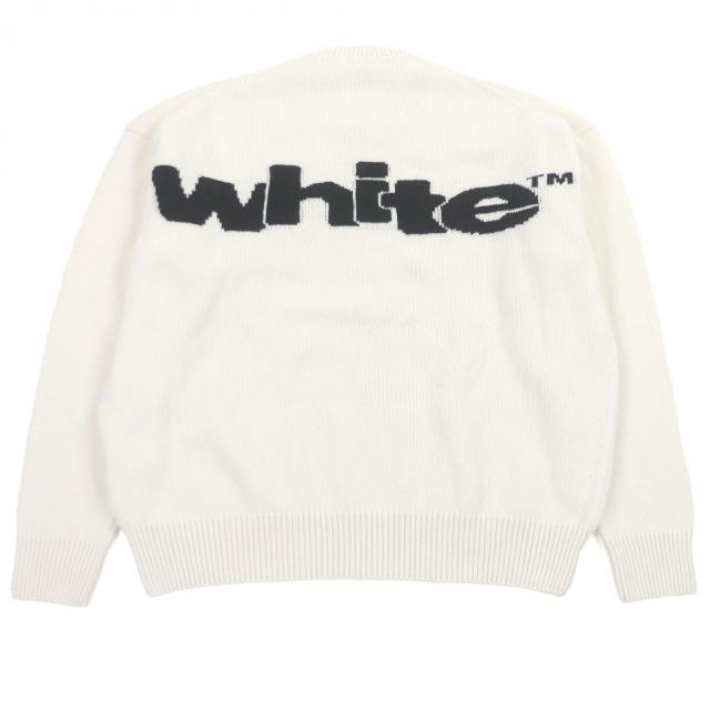 未使用品□OFF-WHITE オフホワイト 24AW OMHE198F24 SHARED LOGO KNIT CREWNECK ロゴニット セーター クリーム M 正規品_2