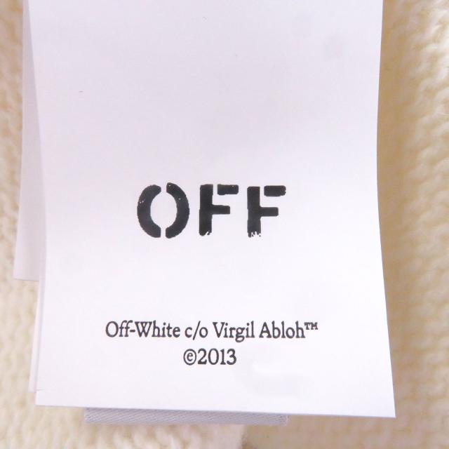 未使用品□OFF-WHITE オフホワイト 24AW OMHE198F24 SHARED LOGO KNIT CREWNECK ロゴニット セーター クリーム M 正規品_4
