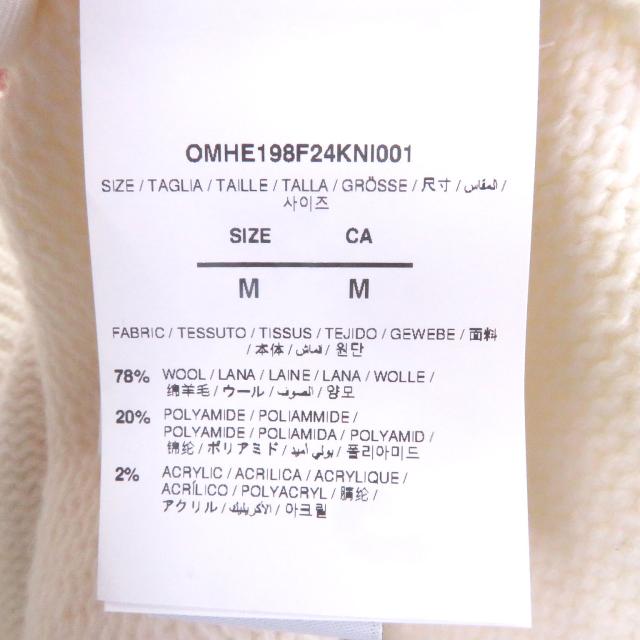未使用品□OFF-WHITE オフホワイト 24AW OMHE198F24 SHARED LOGO KNIT CREWNECK ロゴニット セーター クリーム M 正規品_5
