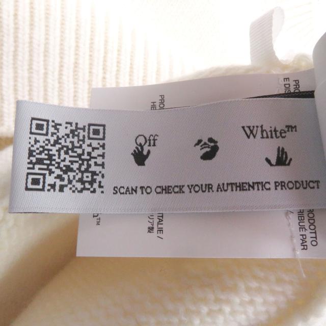 未使用品□OFF-WHITE オフホワイト 24AW OMHE198F24 SHARED LOGO KNIT CREWNECK ロゴニット セーター クリーム M 正規品_6