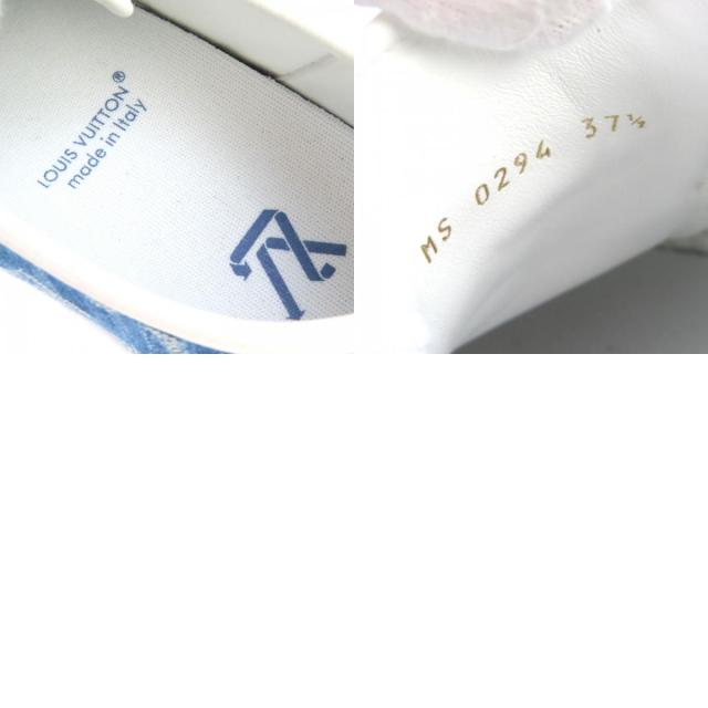 美品△LOUIS VUITTON ルイヴィトン 2024年製 1AGYGB LV ラグーン スニーカー モノグラムデニム ローカットスニーカー ブルー 37.5 箱付き_9