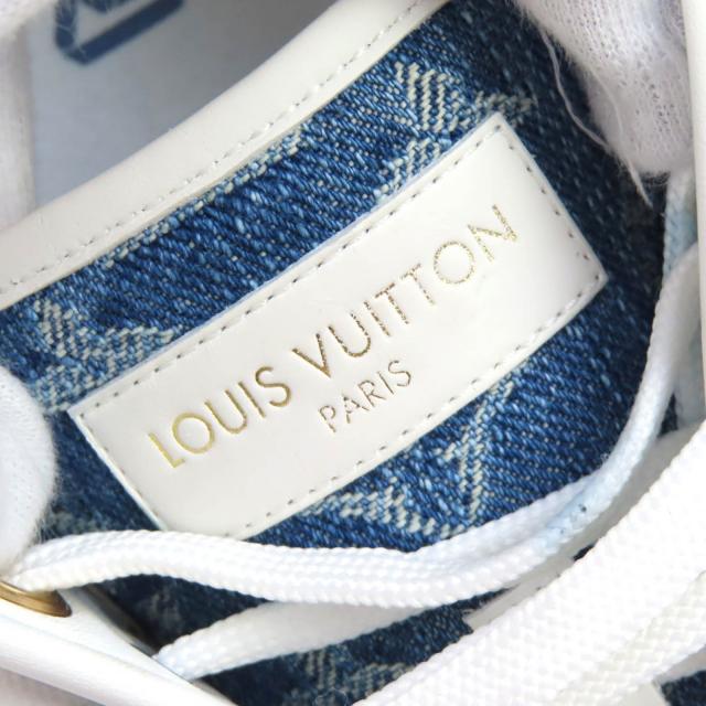 美品△LOUIS VUITTON ルイヴィトン 2024年製 1AGYGB LV ラグーン スニーカー モノグラムデニム ローカットスニーカー ブルー 37.5 箱付き_8