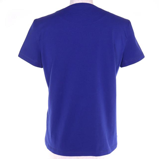 極美品△HERMES エルメス 23SS 3E4620DL コットン100％ Hロゴ刺繍ポケット クルーネック 半袖Ｔシャツ ブルー 36 仏製 正規品 レディース_2