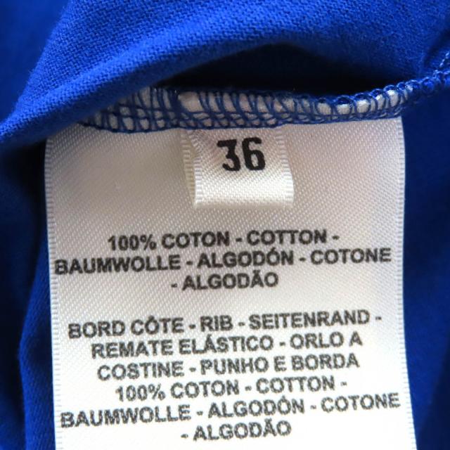 極美品△HERMES エルメス 23SS 3E4620DL コットン100％ Hロゴ刺繍ポケット クルーネック 半袖Ｔシャツ ブルー 36 仏製 正規品 レディース_6