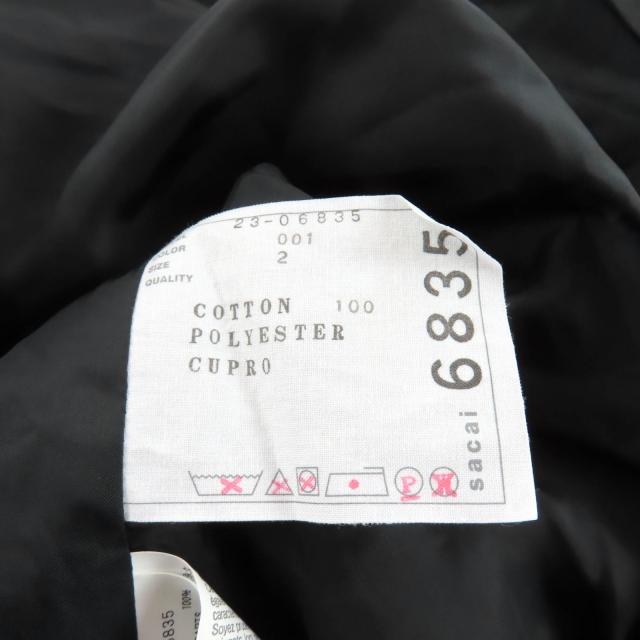 極美品★Sacai サカイ 23AW 23-06835 Cotton Jersey x Satin Dress レイヤードデザイン プリーツ ロングワンピース ブラック 2 正規品_5