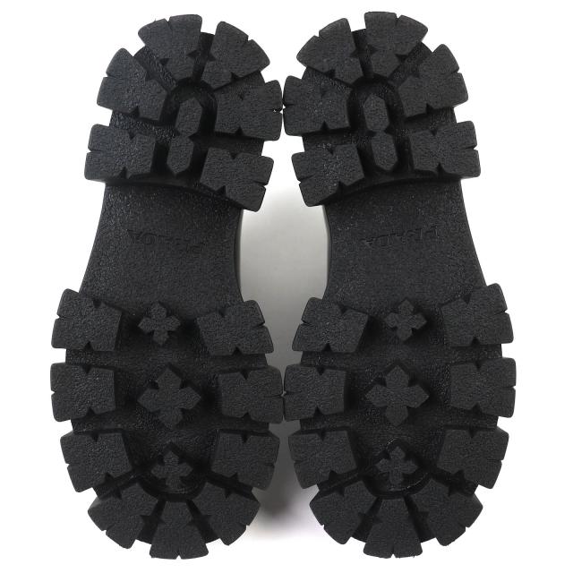 極美品△PRADA プラダ 1T725L モノリス ブラッシュドレザー チェルシーブーツ サイドゴア ショートブーツ ブラック 35.5 保存袋付き 伊製