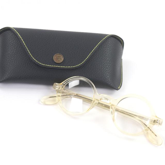 美品□MOSCOT モスコット ZOLMAN ラウンドフレーム メガネ 眼鏡 アイウェア フレッシュ 42□28-145 ケース付き メンズ
