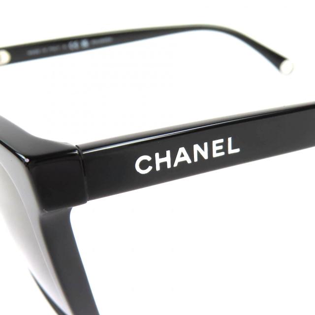 極美品△CHANEL シャネル 5551-U レクタングル シェイプ サングラス ココマーク ロゴ アイウェア 現行品 ブラック 56□20 145 デモレンズ