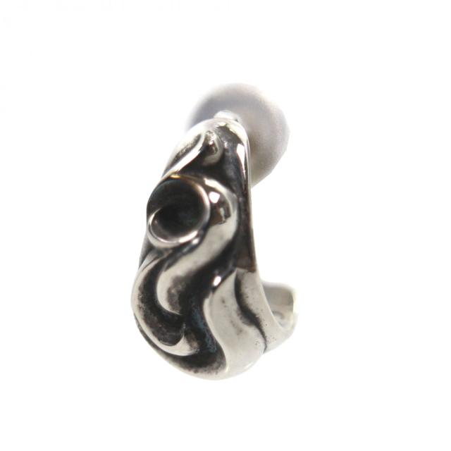 極美品▼CHROME HEARTS クロムハーツ CARVED TEARDROP カーブドティアドロップ 925 14K 片耳用 ピアス シルバー 重量2.9g メンズ