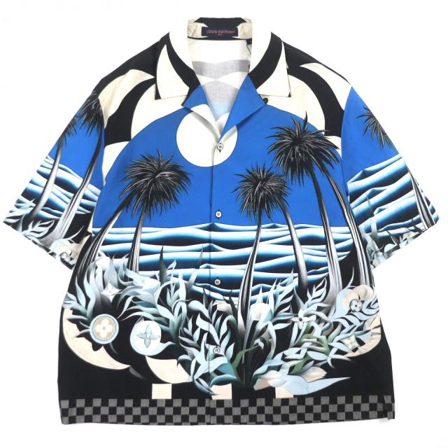未使用▼LOUIS VUITTON ルイヴィトン 24AW 1AFQYH ダミエ パシフィックプリント オープンカラー ショートスリーブ 半袖シャツ 4L 正規品